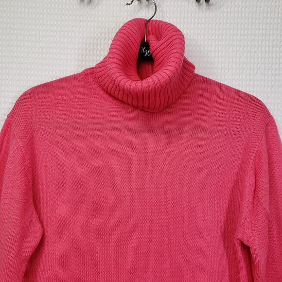 Vintage Alexanders Sporting Sweater Womens Medium Pink Turtleneck Knit Winter - Picture 9 of 13